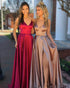 Sexy 2020 Prom Dresses with Deep V-Neckline Long Prom Gowns Split Side Floor Length New